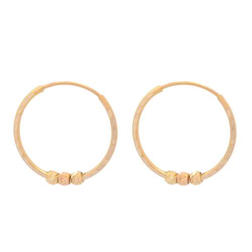 گوشواره حلقه ای طلا 18 عیار زنانه طلای مستجابی مدل تراش البرنادو کد 3