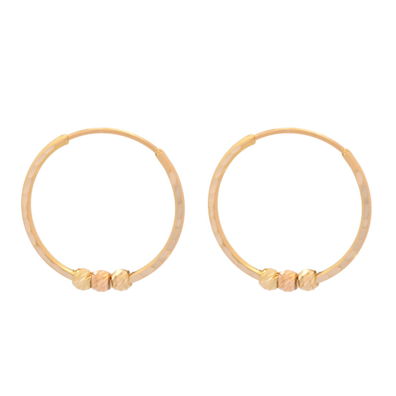 گوشواره حلقه ای طلا 18 عیار زنانه طلای مستجابی مدل تراش البرنادو کد 3
