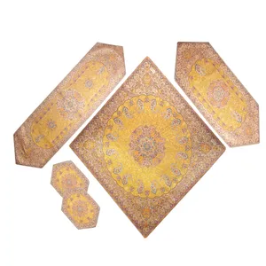 ست 5 تکه رومیزی ترمه رضایی مدل سپهر کد 003