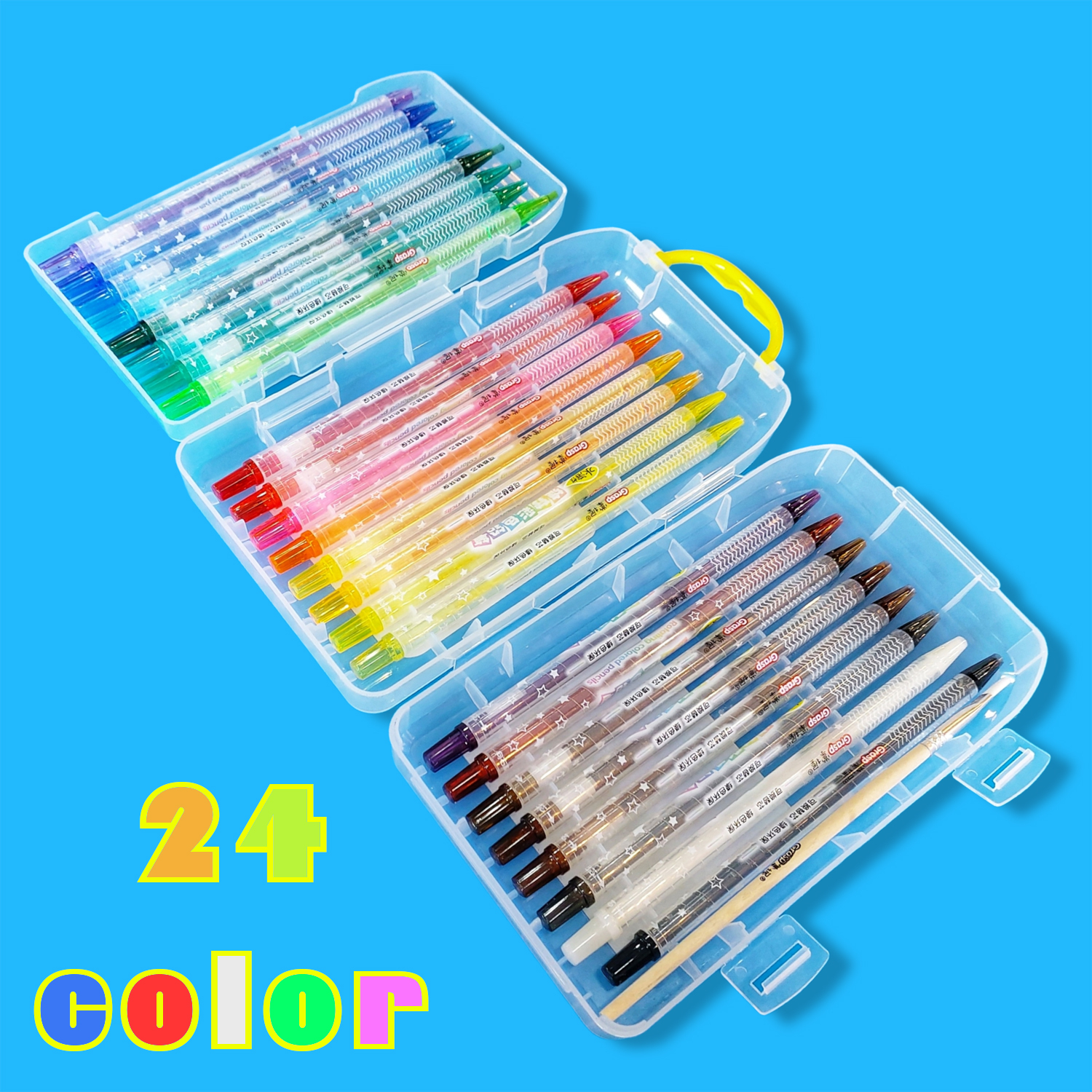 پاستل مدادی 24 رنگ گراسپی مدل  Yzeblle Collections طرح پیچی