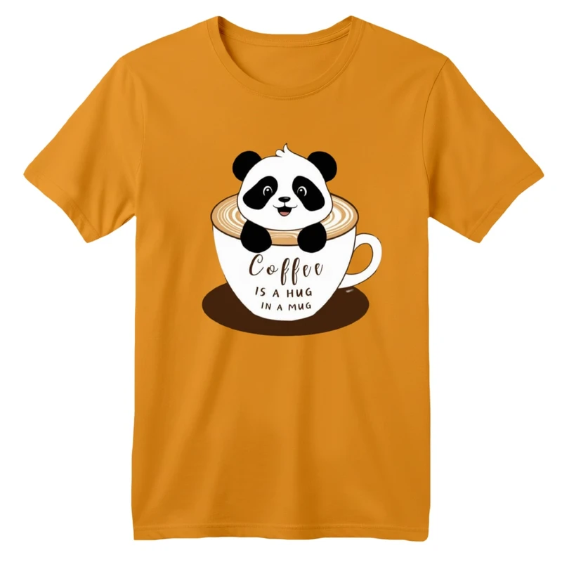 تی شرت آستین کوتاه بچگانه مدل پاندا و قهوه