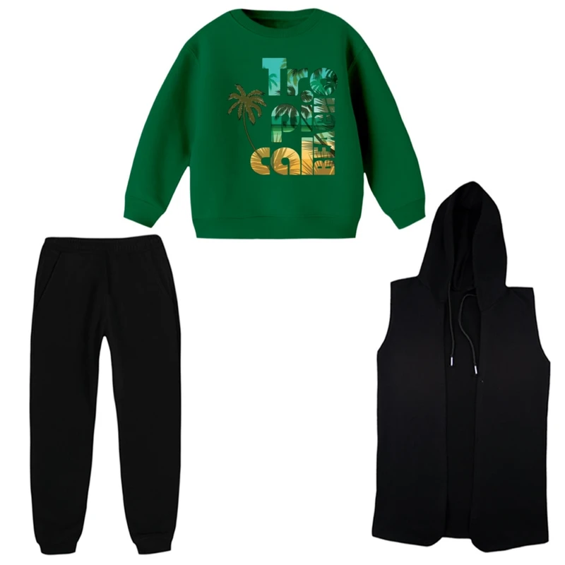 ست 3 تکه لباس راحتی بچگانه مدل درخت    