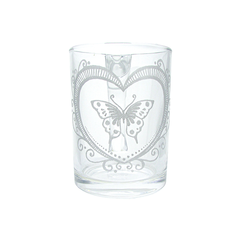 لیوان شیشه ای طرح قلب و پروانه کد GP-7