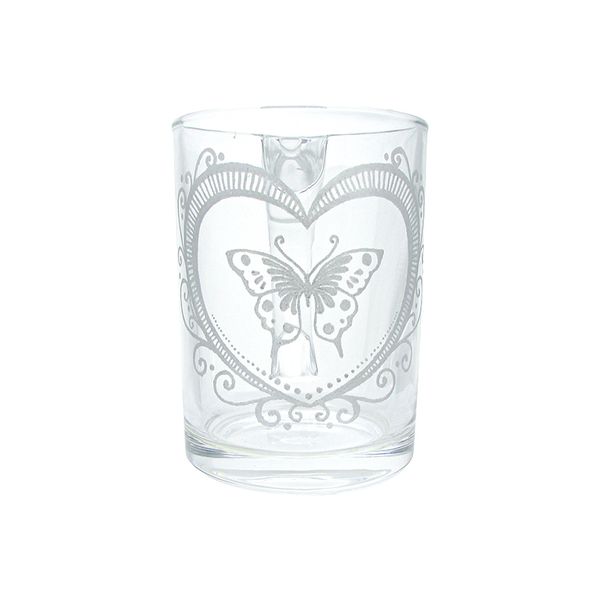 لیوان شیشه ای طرح قلب و پروانه کد GP-7