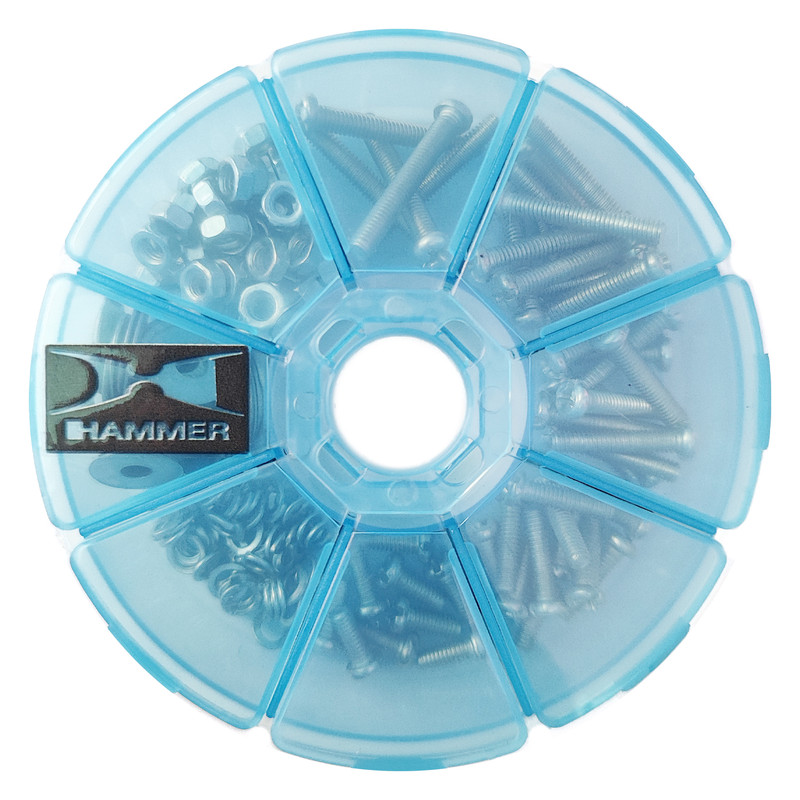 پیچ و مهره و واشر هامر مدل استوانه M4 بسته 220 عددی