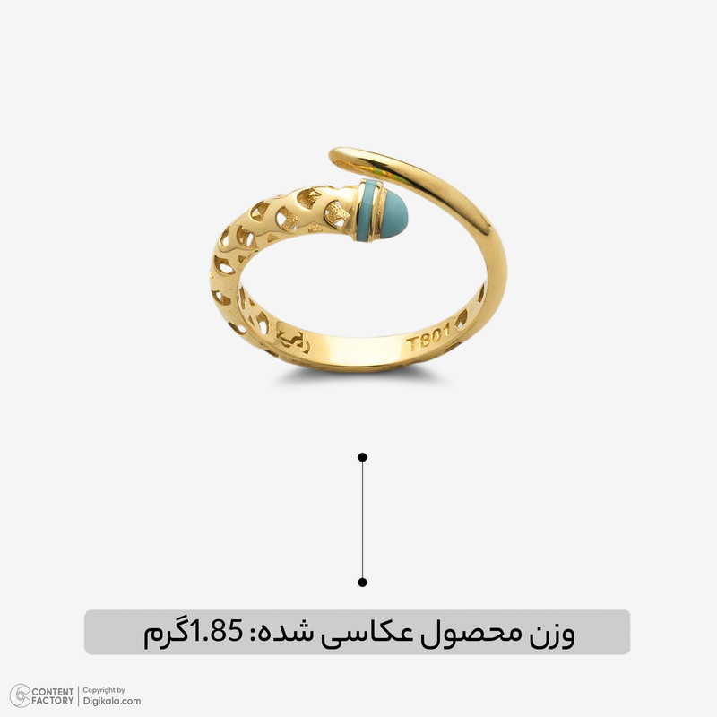 انگشتر طلا 18 عیار زنانه جواهری راز مدل R249-3  - 9