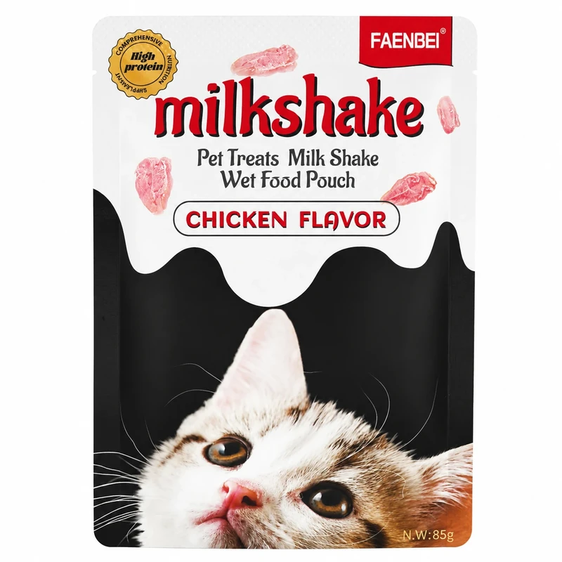 پوچ گربه بالغ فنبی مدل Milkshake طعم مرغ وزن 85 گرم