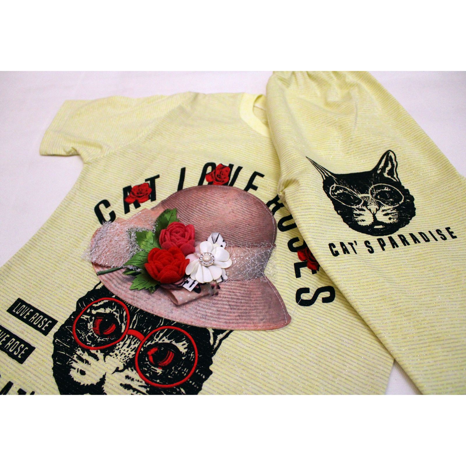 ست تی شرت و شلوارک دخترانه بانالی مدل کتی کد 3563 -  - 2