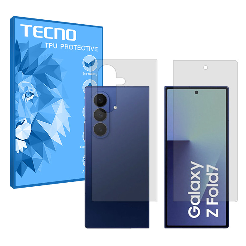 محافظ صفحه نمایش شفاف تکنو مدل Resistant مناسب برای گوشی موبایل سامسونگ Galaxy Z Fold7 به همراه محافظ پشت گوشی