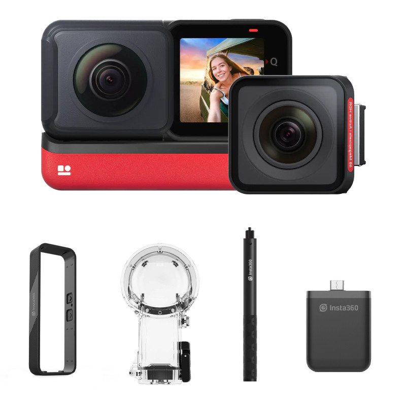 دوربین فیلم برداری ورزشی اینستا 360 مدل INSTA360 ONE RS TWIN EDITION  به همراه لوازم جانبی ضد آب غواصی