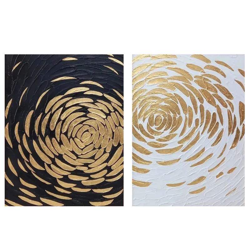 تابلو نقاشی ورق طلا مدل دکوراتیو نقش برجسته کد N2 مجموعه 2 عددی