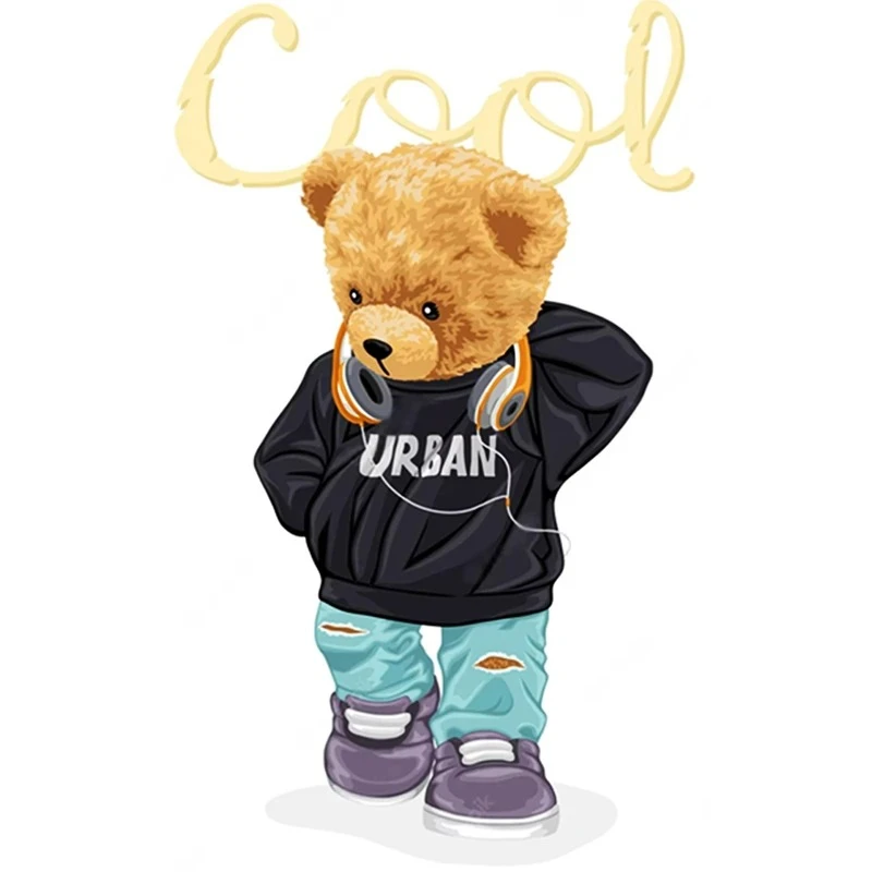 استیکر پارچه و لباس کارانس مدل خرس کد AST-72 بسته 2 عددی