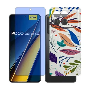 Glass Together model anti blue Screen Protector Suitable for Xiaomi Poco X6 Pro Mobile Phone with Back cover sticker