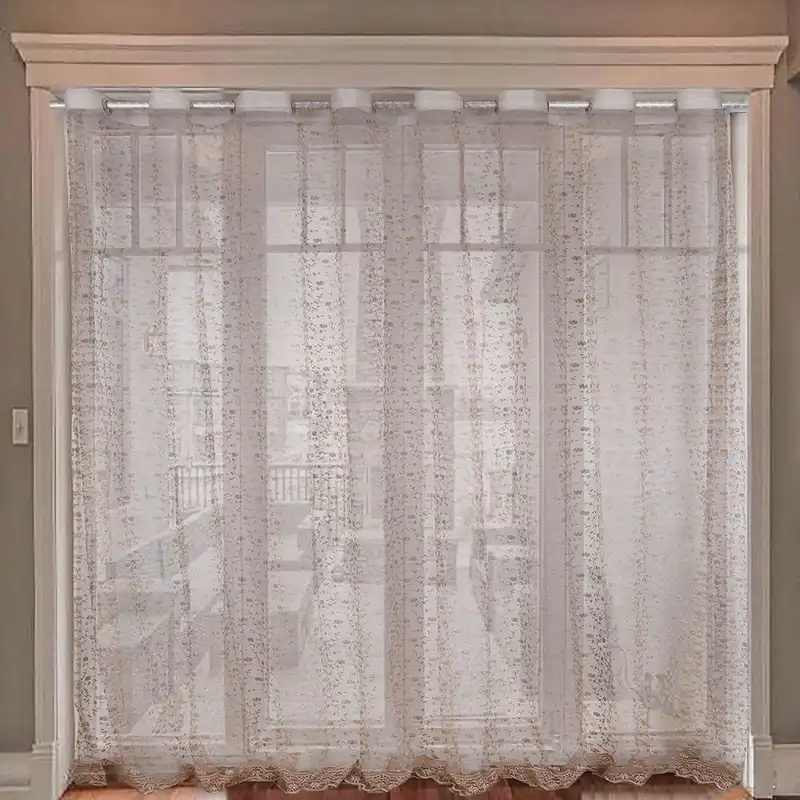 پرده نوین دکور سیاناو مدل تور شکوفه 3 سایز 280 × 300 سانتی متر