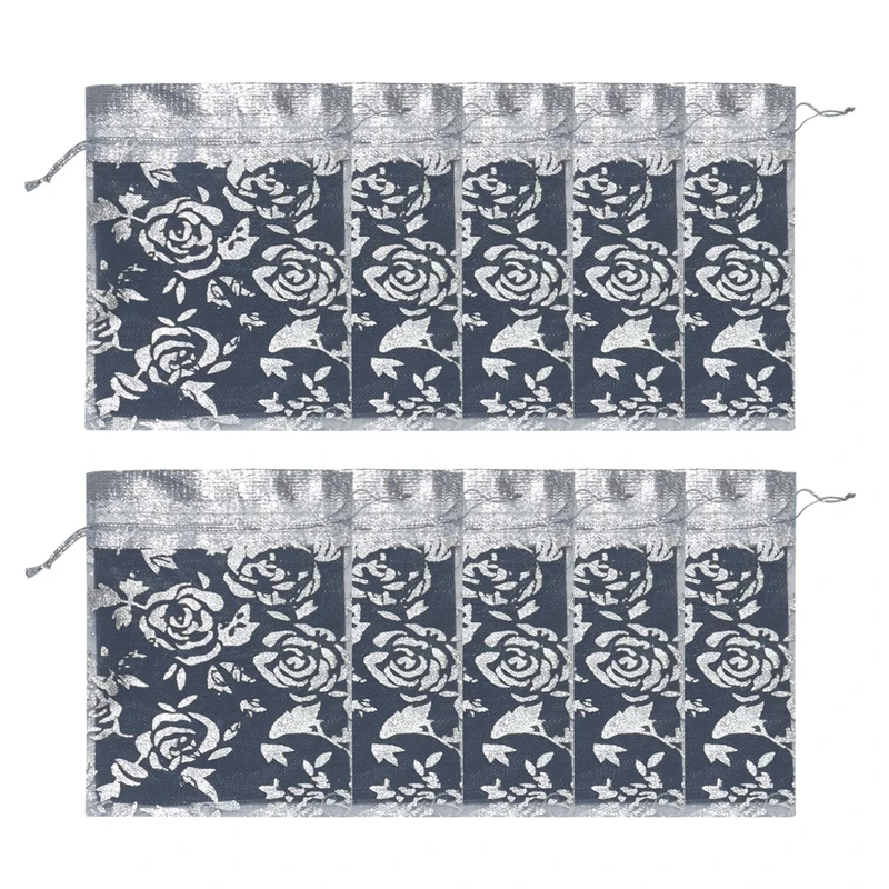 کیسه هدیه طرح گل رز مدل GBA150701 مجموعه 10 عددی