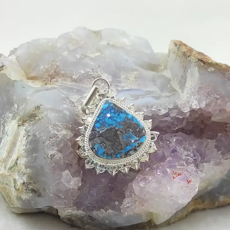 آویز گردنبند نقره زنانه سلین کالا مدل فیروزه کد COD-16