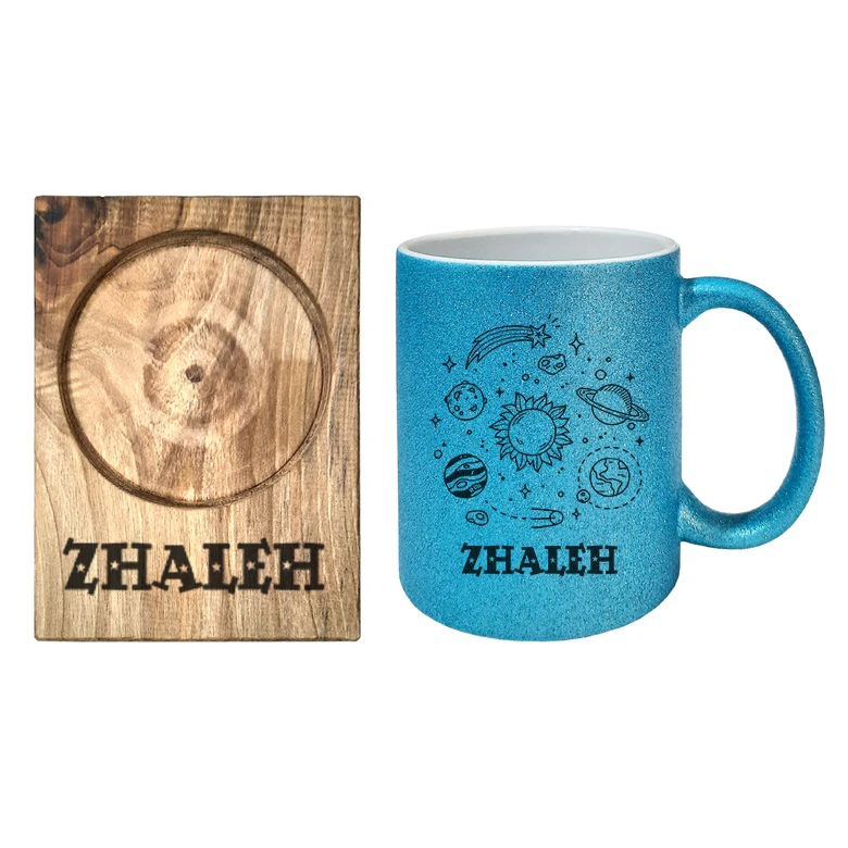 ماگ گالری وبفر مدل کهکشان طرح ژاله به همراه زیر لیوانی