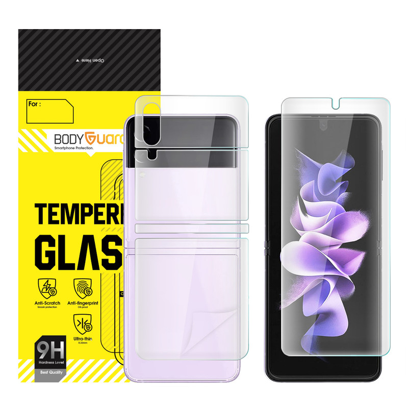 محافظ صفحه نمایش مات بادیگارد مدل HydroGel مناسب برای گوشی موبایل سامسونگ Galaxy Z Flip 3 به همراه محافظ پشت