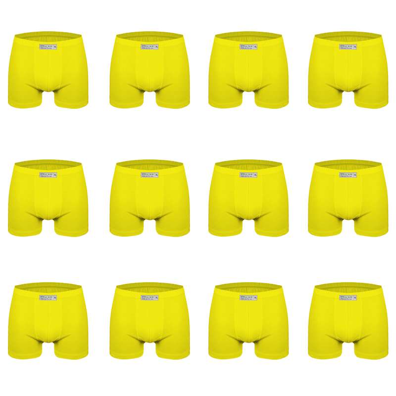 شورت مردانه برهان تن پوش مدل 5-04 بسته 12 عددی رنگ زرد