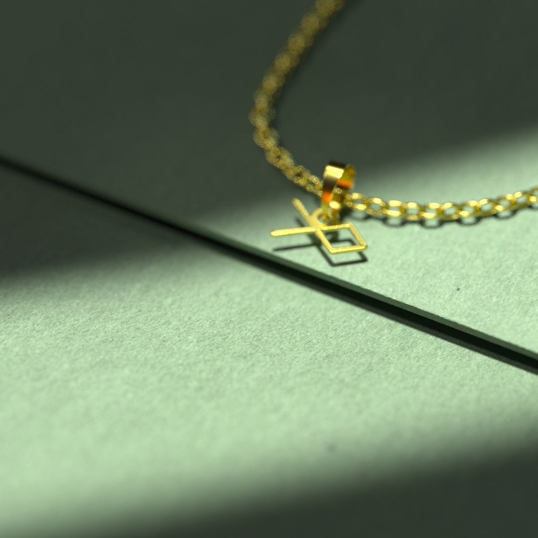 گردنبند طلا 18 عیار زنانه مدوپد مدل هندسی کد F2-1-1010 -  - 2