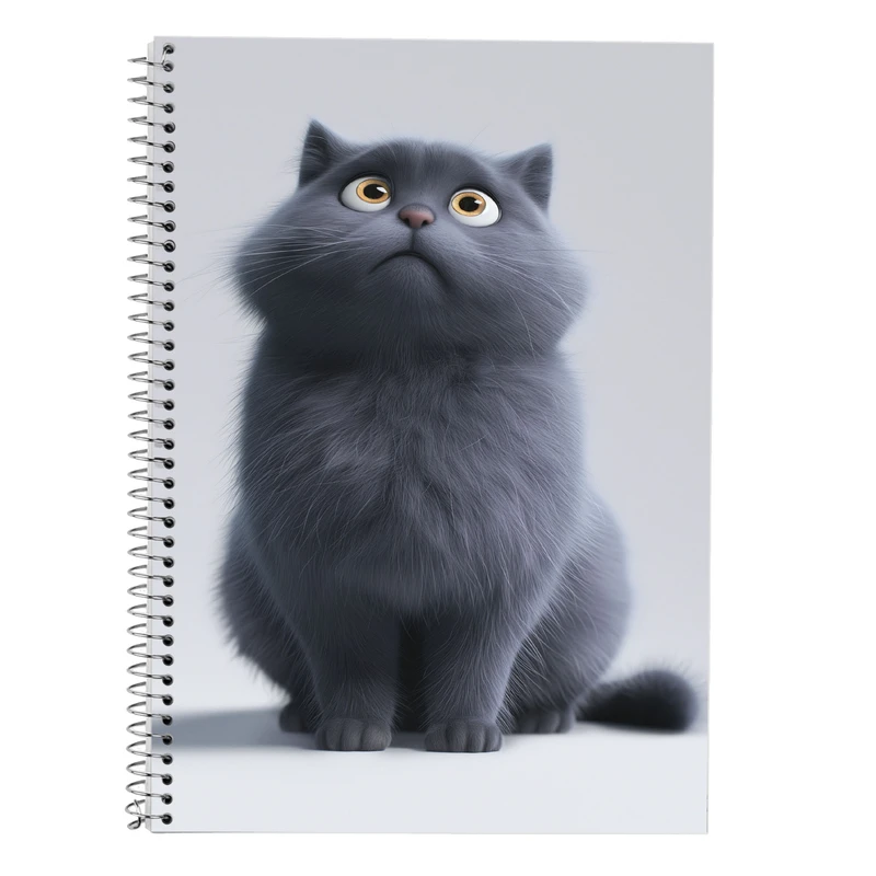 دفتر زبان 50 برگ مدوپد مدل سه خط طرح گربه کد DF14731