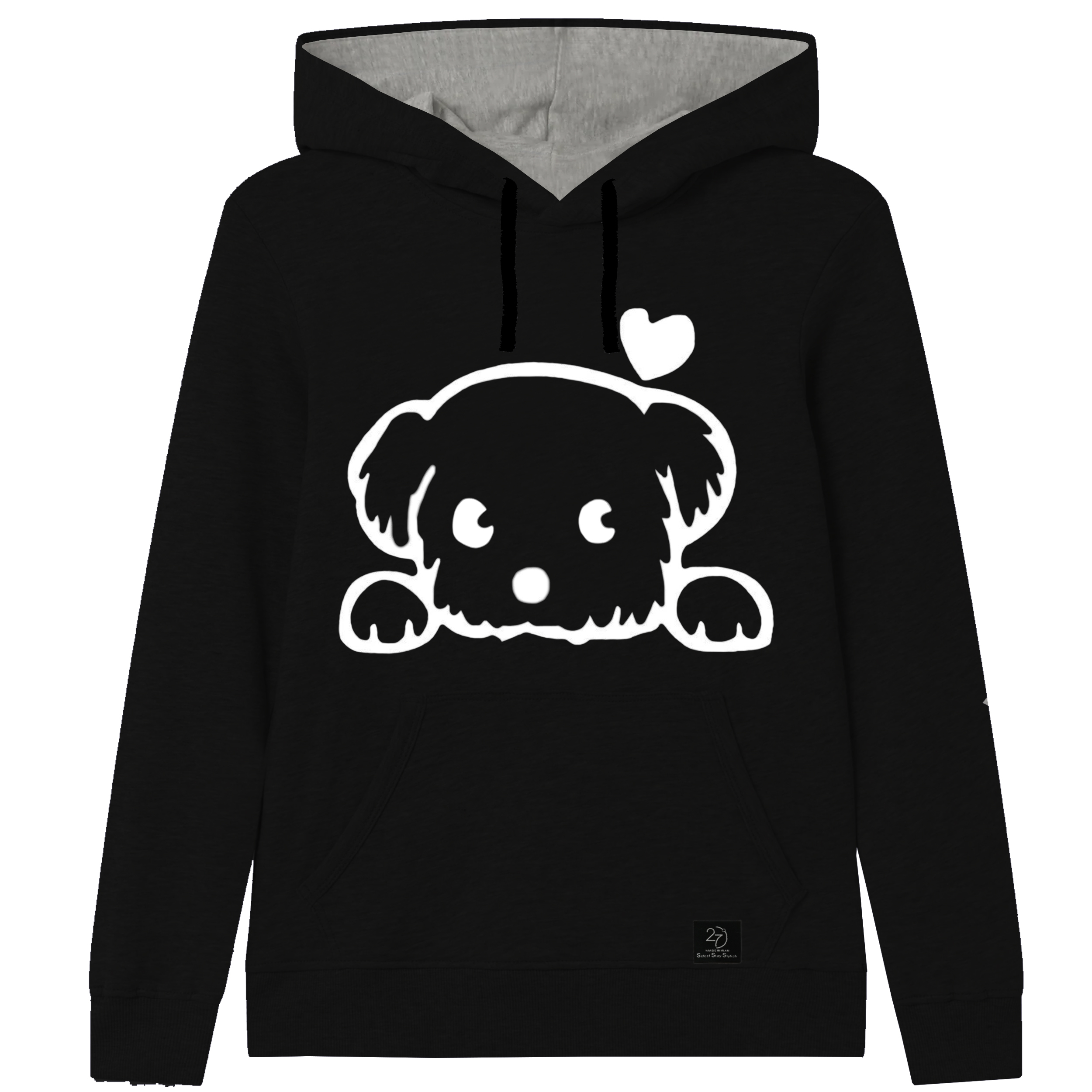 هودی دخترانه 27 مدل DOG کد V01 رنگ مشکی