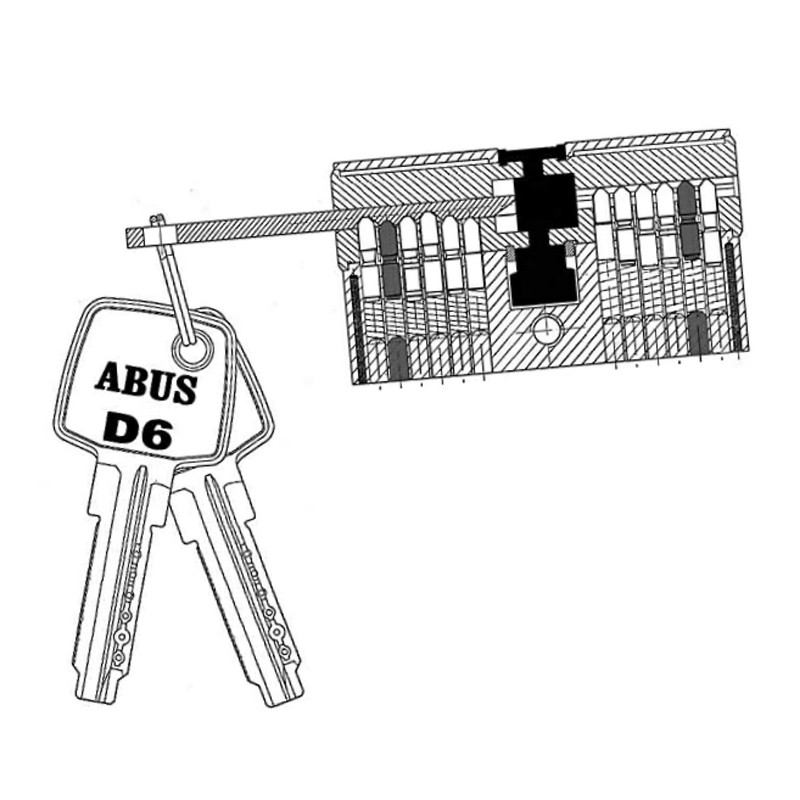 مغزی قفل آبوس مدل D6