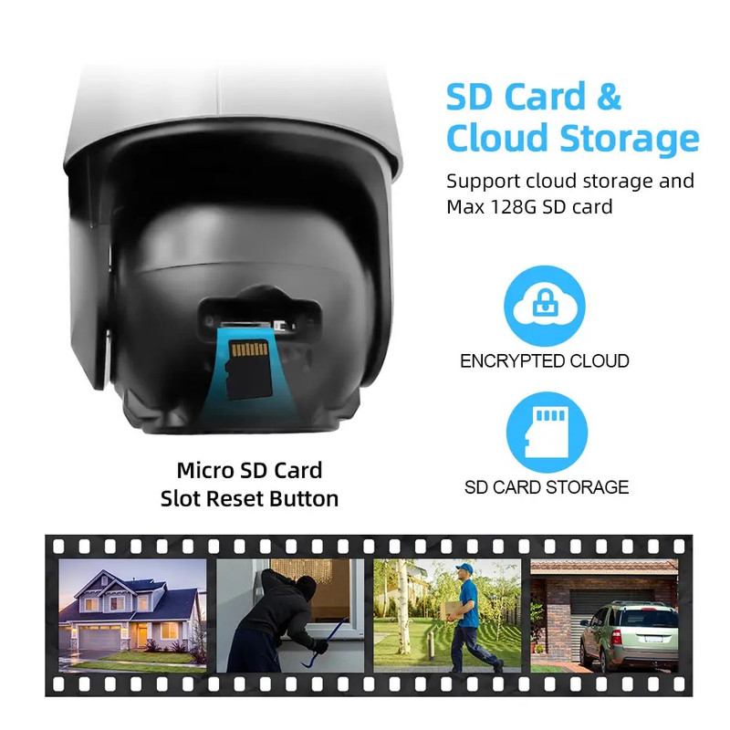 دوربین مداربسته تحت شبکه مدل AI Tracking Night Vision 8X Dual Lens