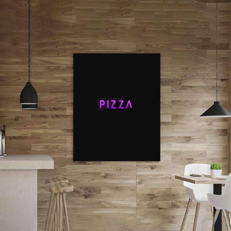 چراغ دیواری نئون دیزاین مدل Pizza-Text-BL_PR