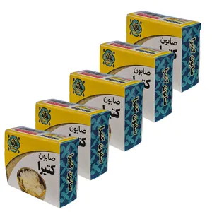 صابون شستشو گیاهستان حکیم مدل کتیرا مناسب برای انواع پوست وزن 75 گرم بسته پنج عددی