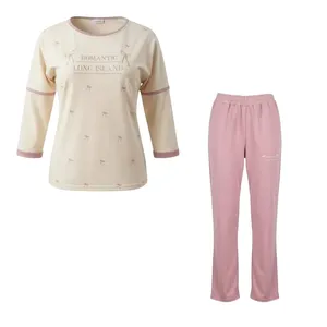 ست تی‌شرت آستین بلند و شلوار راحتی زنانه مدل پاپیون کد PJ1578