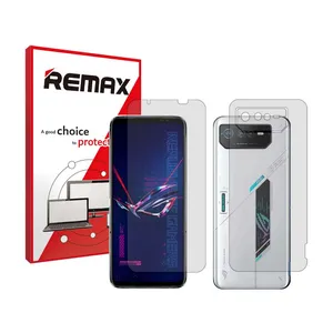 Remax Resistant model transparent screen protector suitable for Asus ROG Phone 6 mobile phone along with the back protector