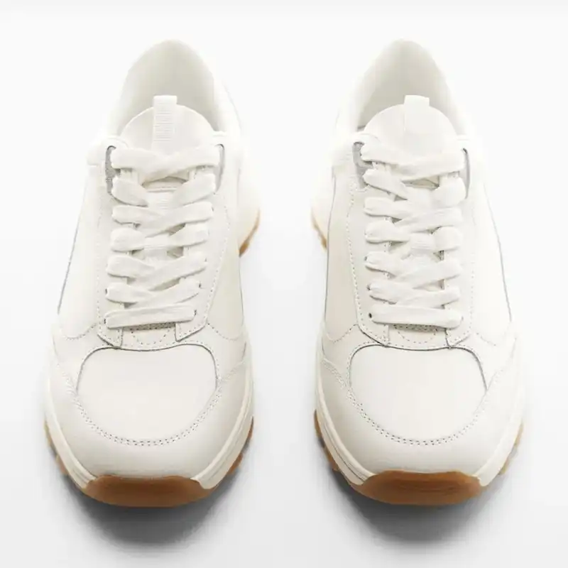 کفش روزمره زنانه مانگو مدل Lace-up leather sneakers 2024