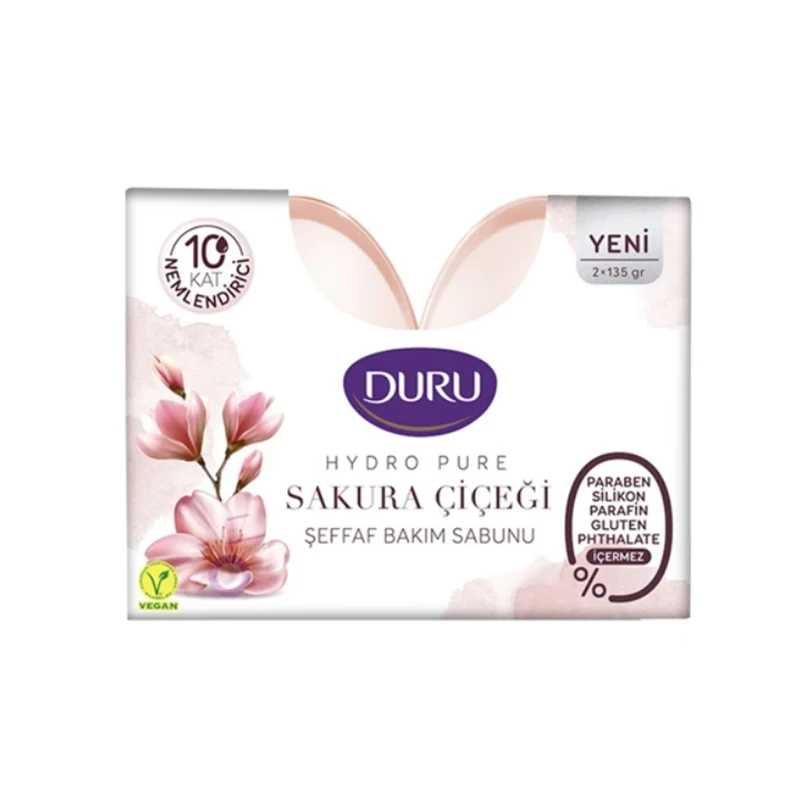 صابون شستشو دورو مدل شکوفه گل ساکورا تحت لیسانس وزن270 گرم بسته 2 عددی