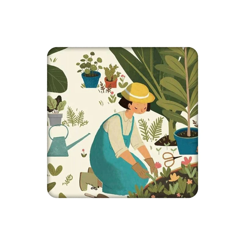 زیرلیوانی طرح دختر باغبان کد 0677916