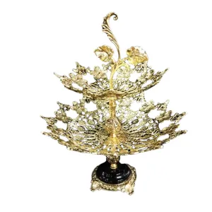 میوه خوری برنجی مدل دو طبقه