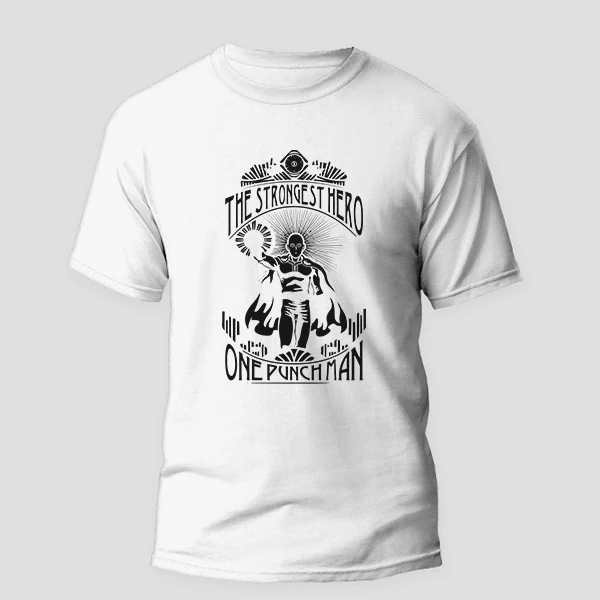 تی شرت آستین کوتاه مردانه مدل انیمه ای وان پانچ من کد anm137