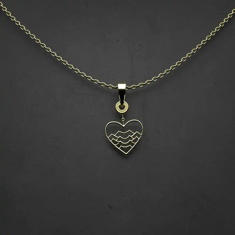 گردنبند طلا 18 عیار زنانه مدوپد مدل  طرح قلب کد DD1161