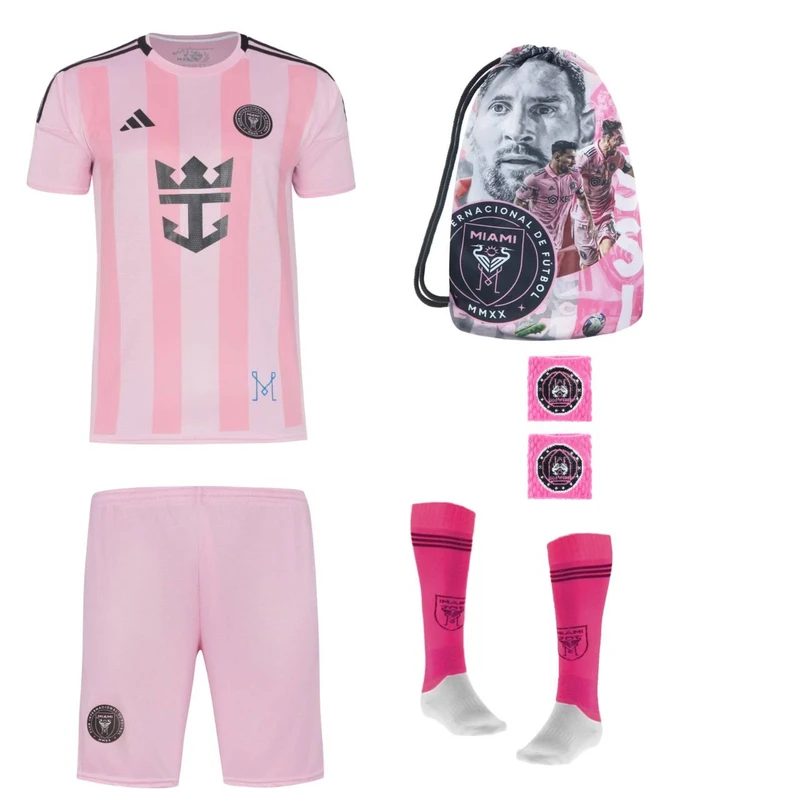 ست 6 تکه لباس ورزشی پسرانه مدل اینترمیامی طرح مسی کد 2026s