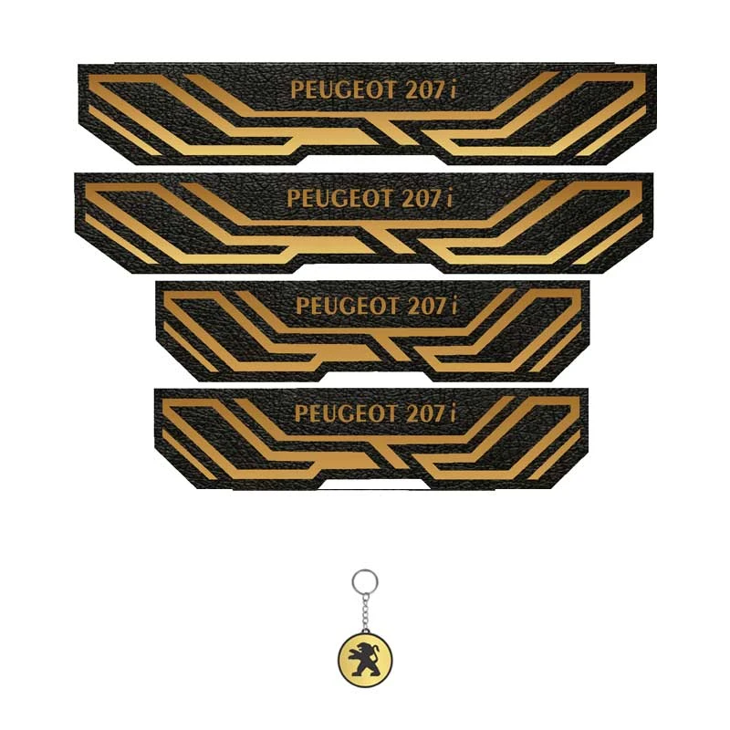 برچسب پارکابی خودرو مهدیار کد PKA T 2005 مناسب برای پژو207 مجموعه 4 عددی به همراه جاکلیدی