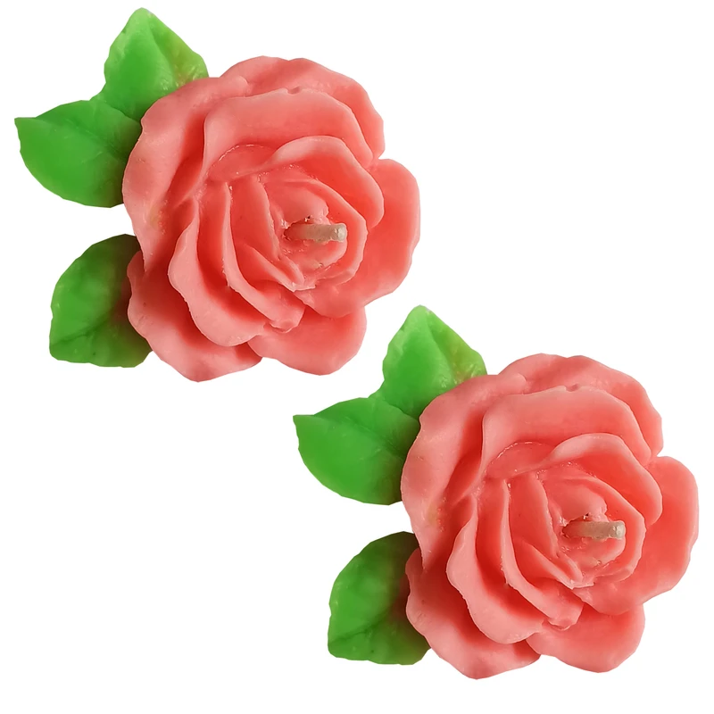 شمع مدل گل رز بسته 2 عددی
