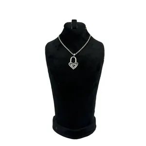 گردنبند نقره دخترانه مدل قلب دسته دار روز عشق
