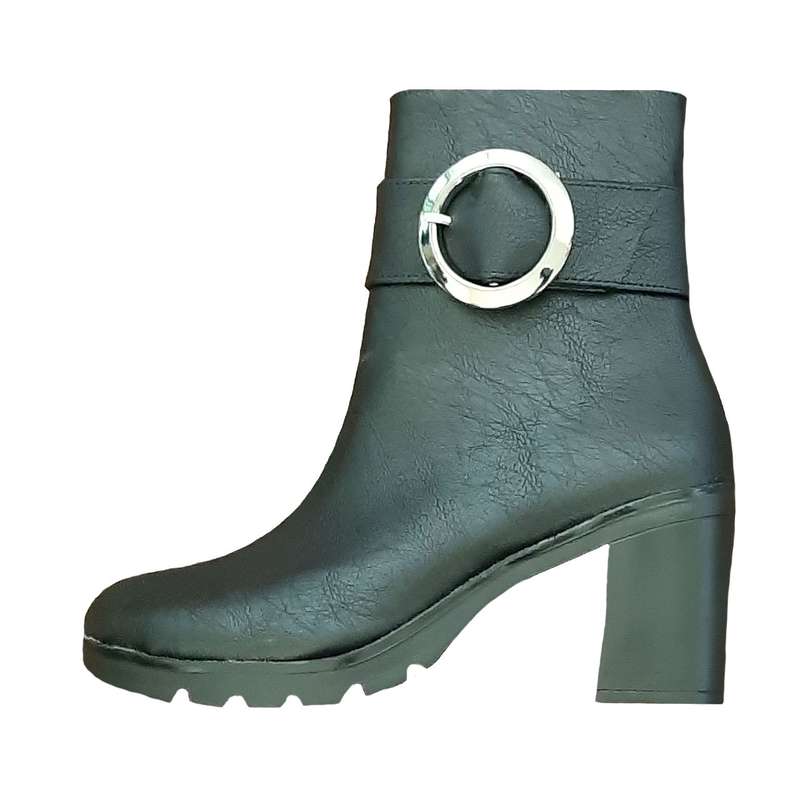 نیم بوت زنانه مدل کمربندی رنگ مشکی