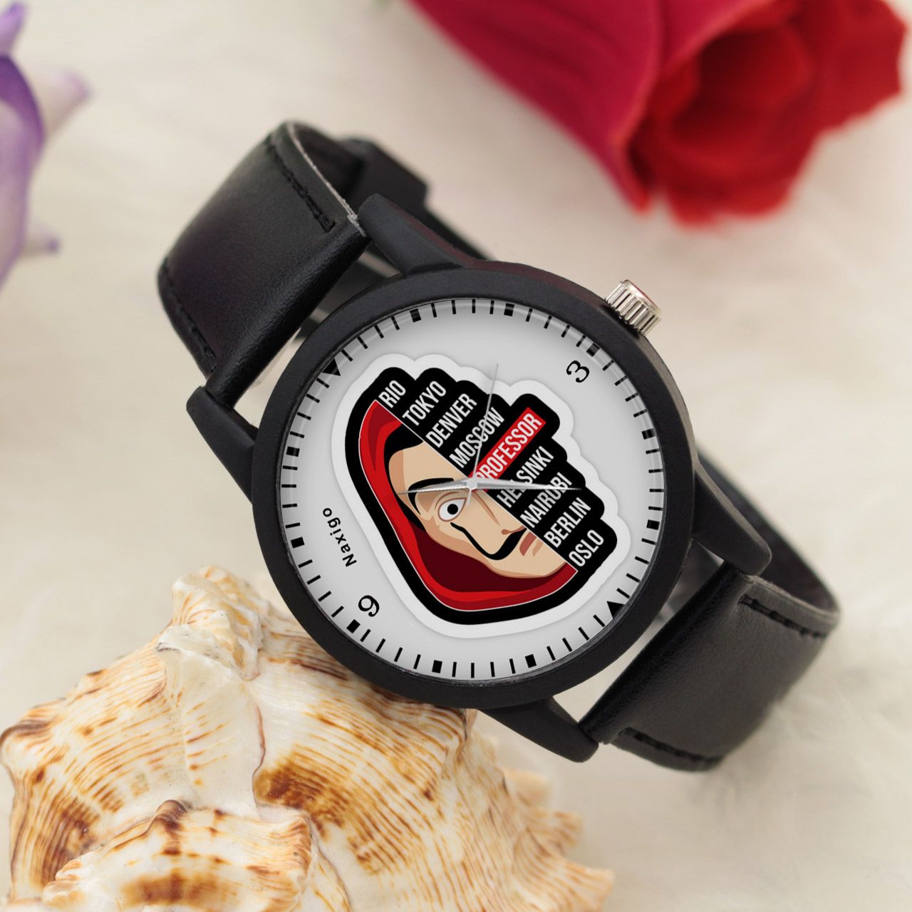 ساعت مچی عقربه ای ناکسیگو طرح Money Heist کد LF4209 -  - 3