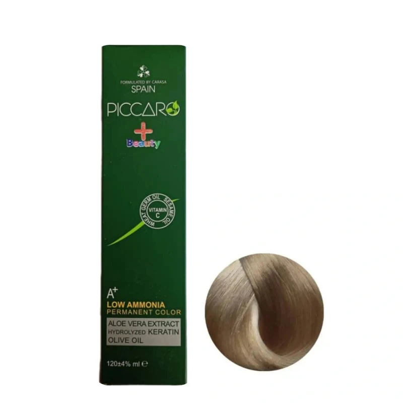 رنگ مو پیکارو شماره p5.10 مدل پلاس بیوتی حجم 124 میلی لیتر رنگ‌پلاتینه هفت رنگ