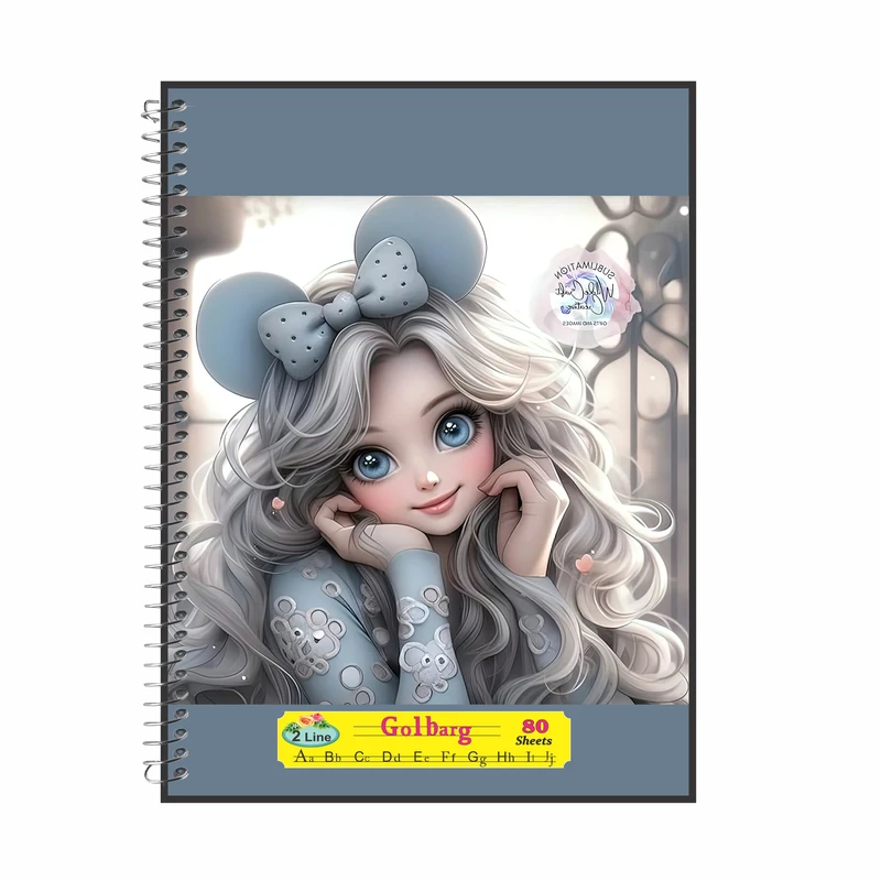 دفتر زبان 80 برگ گلبرگ مدل دخترانه کد 7053