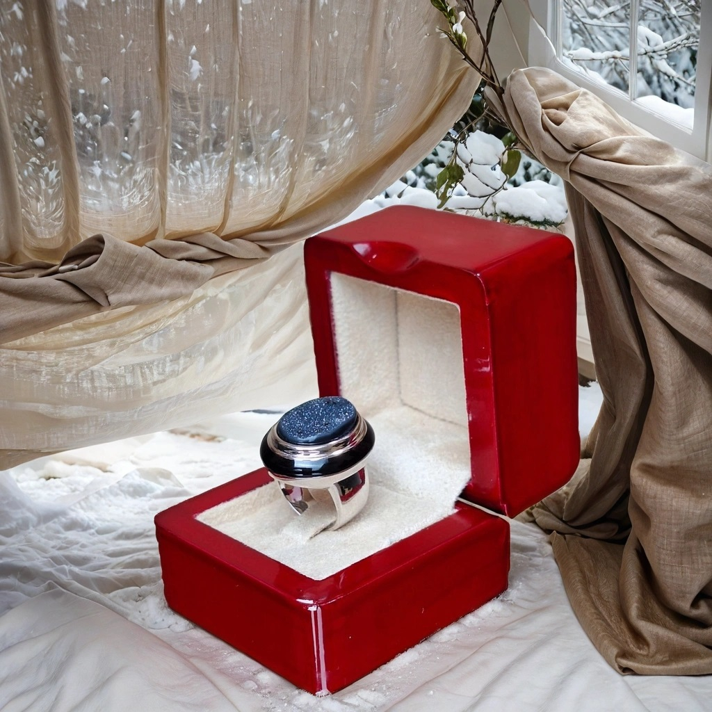 انگشتر نقره زنانه مدل عقیق دروزی کد PiArte R09E-54