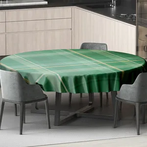 رومیزی مدل گرد مخمل طرح چهارخانه مدرن کد ۱۱۰۲۵