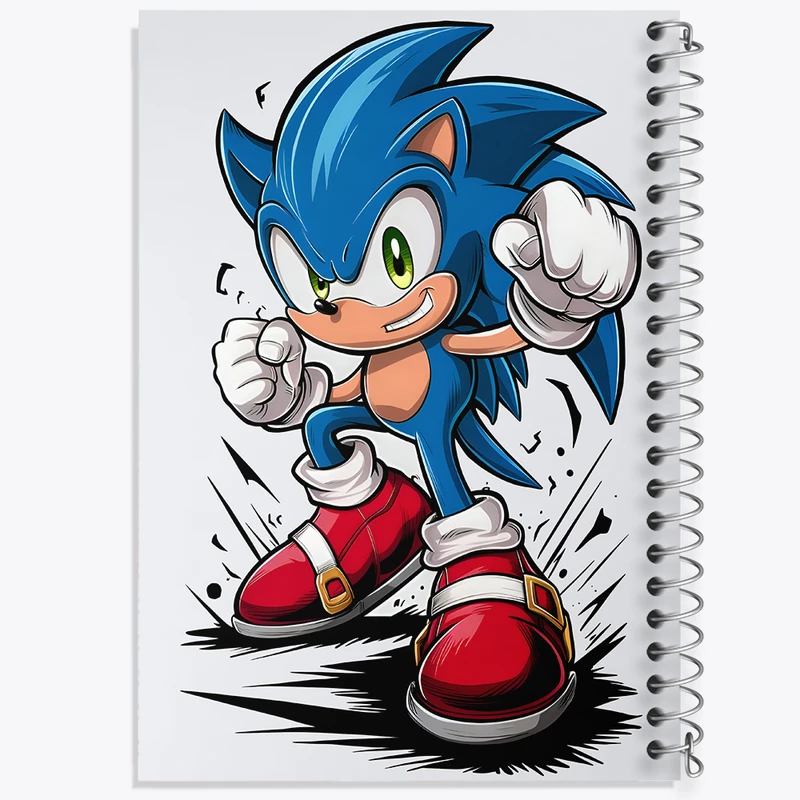 دفتر ژورنال نویسی 50 برگ خندالو مدل نقطه ای طرح سونیک (Sonic) کد F7939