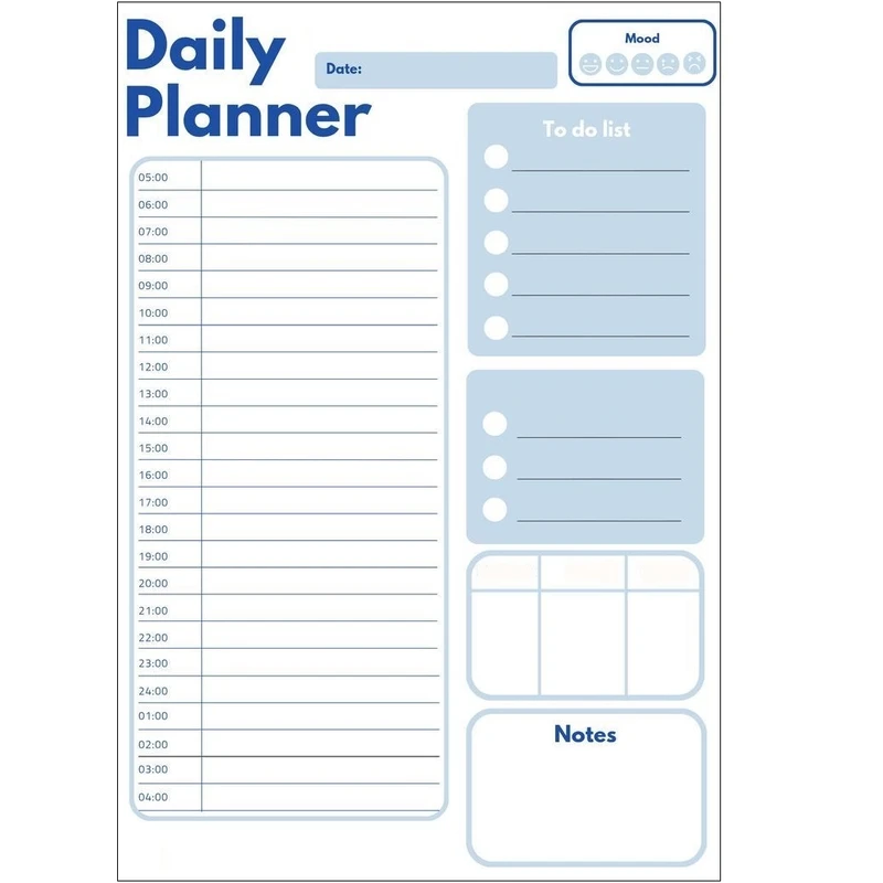 کاغذ یادداشت A5 مدل daily planner to do list کد 943 بسته 20 عددی